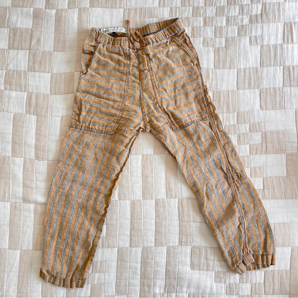 Zara Collection Striped Linen Pants
